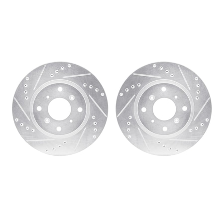 Rotors-Drilled And Slotted-SilverZinc Coated, 7002-58003